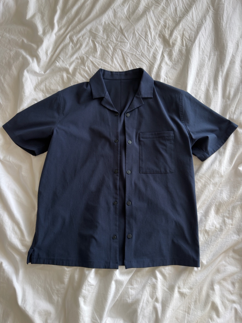 Lululemon Navy Camp Collar Short Sleeve